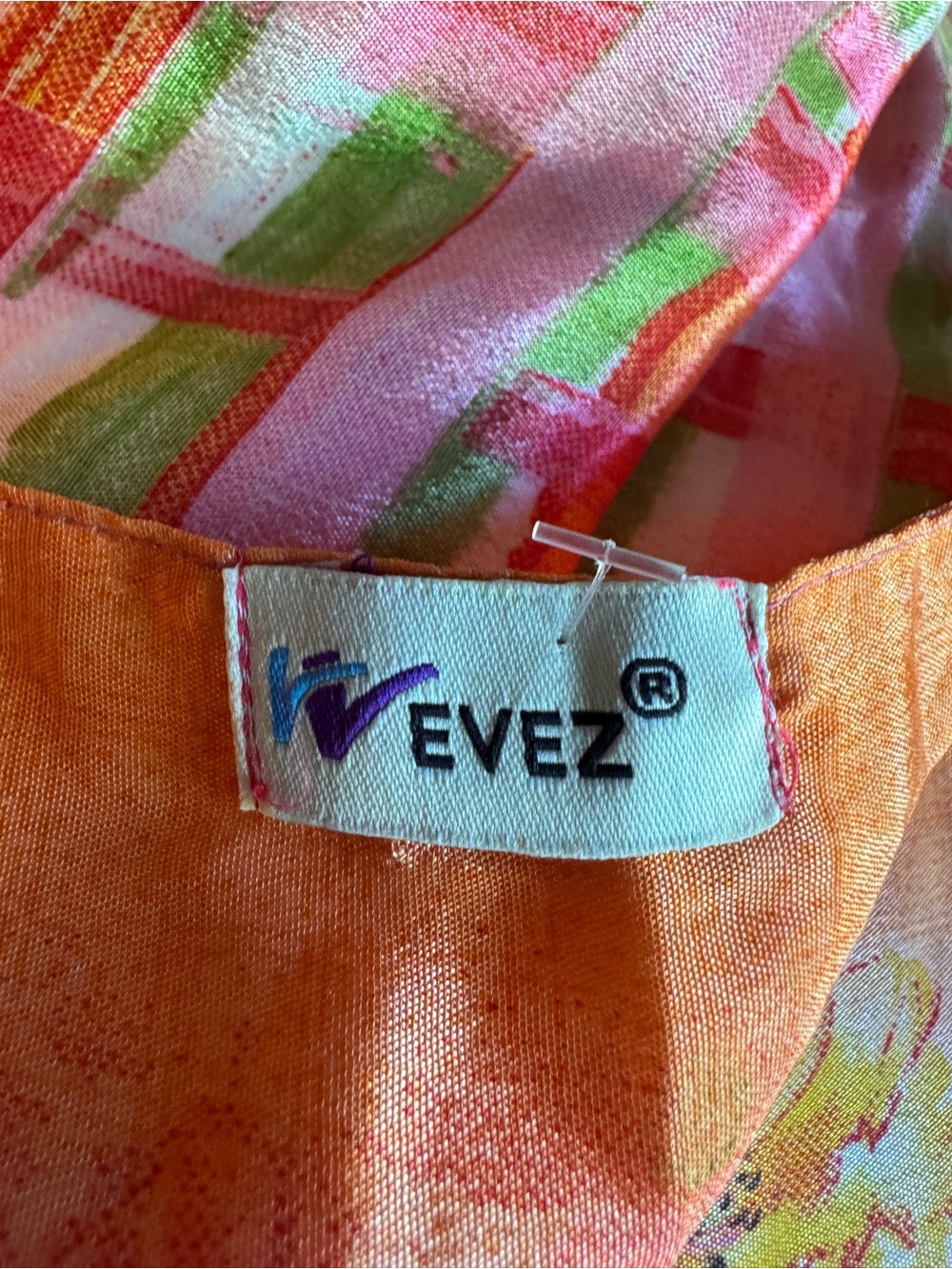 Weves Women's silk orange and Pink Floral Tie-Front Blouse free size - Picture 9 of 9